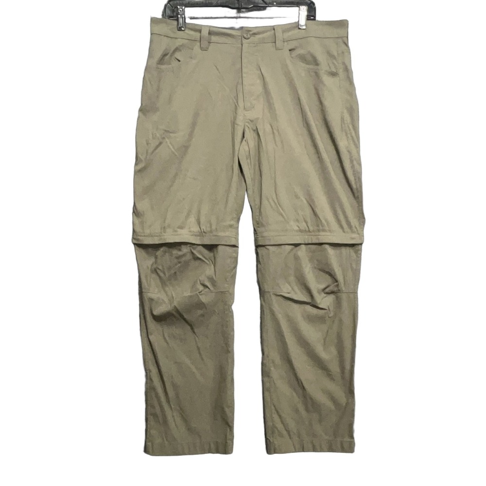 Eddie Bauer Convertible Tech Pants Mens Zip Off Hiking Outdoor Trousers Green